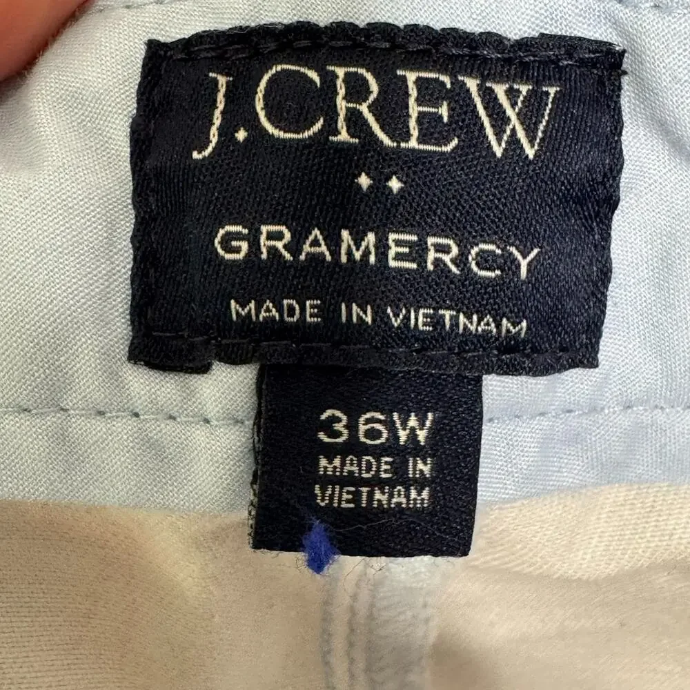 J. Crew Gramercy Shorts Mens 36 Light Blue Pink Flamingos Chino Pockets Beach